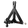 3 Point Trailer Hitch 2 in Receiver, 3pt Quick Hitch Attachment with 3 Trailer Balls, Tractor Tow Drawbar Adapter, Compatible wi
