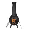 22 tommer chiminea udendørs aluminium pejs med grill mesh & skorstenfrakke