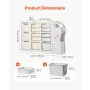 Kids Toy Storage, 4-Tier Elephant-Shape Toy Storage Organizer with 10 Plastic Movable Bins, Kids Cubby Cabinet Made from HDPE fo