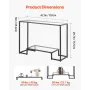 2-Tier Glass Console Table, Modern Rectangle Sofa Side Table with Tempered Glass Top and Iron Legs, Golden Consloe Desk with Ant