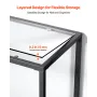 2-Tier Glass Console Table, Modern Rectangle Sofa Side Table with Tempered Glass Top and Iron Legs, Golden Consloe Desk with Ant