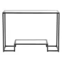2-Tier Glass Console Table, Modern Rectangle Sofa Side Table with Tempered Glass Top and Iron Legs, Golden Consloe Desk with Ant