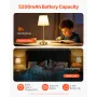 VEVOR Cordless Table Lamp, 2 Pack, 5200mAh Built-in Rechargeable Battery Desk Lamp, 3-Level Brightness, Fabric Shade, 2700-3000K