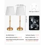 Cordless Table Lamp, 2 Pack, 5200mAh Built-in Rechargeable Battery Desk Lamp, 3-Level Brightness, Fabric Shade, 2700-3000K Color
