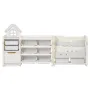 Kids Toy Storage with Bookshelf, 4-Tier Toy Storage Organizer with 10 Movable Plastic Bins, Kids Cubby Cabinet with Bookshelf fo