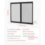 RV Screen Door Protector, 622.3 x 508 mm Door Grille, Easy to Install and Disassemble, Reinforced Breathable Protective Mesh, Al