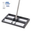 17x10in Lawn Leveling Rake with 63.4 in Adjustable Handle for Yard Garden