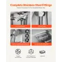 96.5 cm Stainless Steel Dog Washing Station, Pet Grooming Tub with Hot & Cold Faucet, Showerhead, Home Wash Sink, Fits Small and