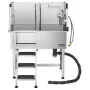 96.5 cm Stainless Steel Dog Washing Station, Pet Grooming Tub with Hot & Cold Faucet, Showerhead, Home Wash Sink, Fits Small and