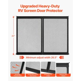 VEVOR RV Screen Door Protector, 673.1 x 508 mm Door Grille, Easy to Install and Disassemble, Reinforced Breathable Protective Me