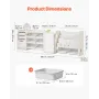Kids Toy Storage with Bookshelf, 4-Tier Large Toy Storage Organizer with 10 Plastic Movable Bins, Kids Cubby Cabinet with Booksh