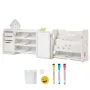 Kids Toy Storage with Bookshelf, 4-Tier Large Toy Storage Organizer with 10 Plastic Movable Bins, Kids Cubby Cabinet with Booksh