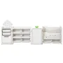 Kids Toy Storage with Bookshelf, 4-Tier Large Toy Storage Organizer with 10 Plastic Movable Bins, Kids Cubby Cabinet with Booksh