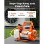Vacuum Pump, 100 L/min, HVAC Single Stage Rotary Vane AC Vacuum Pump, for R134a R22 R410a Systems, with Oil Bottle, 4 Pole Motor