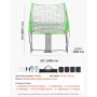 VEVOR Volleyball Training Net System, Freely Height-Adjustable Practice Equipment with Ball Return, 8x11ft Portable Net Station,