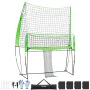 VEVOR Volleyball Training Net System, Freely Height-Adjustable Practice Equipment with Ball Return, 8x11ft Portable Net Station,