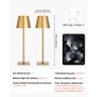 Cordless Table Lamp, 2-Pack, 5200mAh Built-in Rechargeable Battery Desk Lamp, 3 Color Stepless Dimming Up, 3000-6500K Color Temp