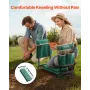 Garden Kneeler and Seat, 6 in Wide Kneeling Pad, Heavy Duty Garden Kneeling Stool, Folding Garden Seat with 2 Tool Bags, Relieve