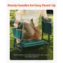 Garden Kneeler and Seat, 6 in Wide Kneeling Pad, Heavy Duty Garden Kneeling Stool, Folding Garden Seat with 2 Tool Bags, Relieve