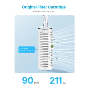 Pitcher-vandfilterudskiftninger, 3-pack vandfiltre til kander