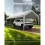 Carport, 10 x 20 FT udendørs biloverdækning, drikkelig carport