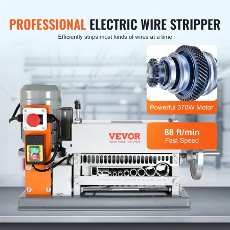 Automatic Wire Stripping Machine, 1.5 mm-40 mm Electric Motorized Cable Stripper, 370W, 26.8 m/min Wire Peeler with An Extra Man