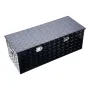Heavy Duty Aluminum Truck Bed Tool Box, Stripes Plated Tool Box with Side Handle and Locks Keys, Storage Toolbox Chest Organizer