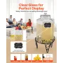 VEVOR Beverage Dispenser, 10L Drink Dispensers for Parties, Glass Juice Dispenser with Metal Stand, Stainless Steel Spigot, Iced