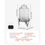 VEVOR Beverage Dispenser, 10L Drink Dispensers for Parties, Glass Juice Dispenser with Metal Stand, Stainless Steel Spigot, Iced