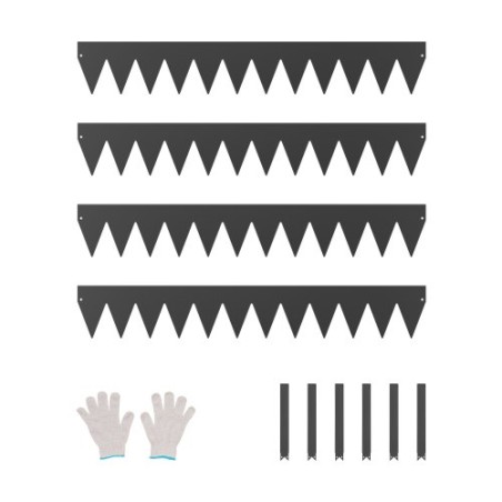 Stållandskab kanter 4 pakker 40 x 6 i rustbestandig sti-divider