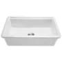 84cm Farmhouse Sink, White Sink Workstation, Fireclay Undermount Basins, Drop-In Single Bowl Basin with Multiple Accessories, La
