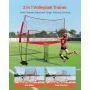VEVOR 2-i-1 volleyball træningsnetsystem, frit højdejusterbart træningsudstyr med boldretur, bærbar netstation,