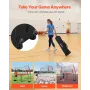 VEVOR 2-in-1 Volleyball Training Net System, Freely Height-Adjustable Practice Equipment with Ball Return, Portable Net Station,