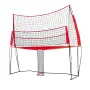 2-in-1 Volleyball Training Net System, Freely Height-Adjustable Practice Equipment with Ball Return, Portable Net Station, Easy 