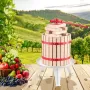 3.2 Gal/12L Fruit Wine Press, Solid Wood Basket with 8 Blocks, Heavy Duty Manual Juice Maker, Cider Apple Grape Tincture Honey O