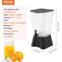 VEVOR drikkevaredispenser, 19L drikkevaredispenser til fester, juicedispensere i plast med drypfri tapp, iste-lemonadejuice