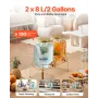 Beverage Dispenser, 2 Pack 8L Drink Dispensers for Parties, Glass Juice Dispenser with Metal Stand, Stainless Steel Spigot, Infu