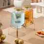 Beverage Dispenser, 2 Pack 8L Drink Dispensers for Parties, Glass Juice Dispenser with Metal Stand, Stainless Steel Spigot, Infu
