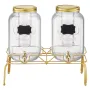 Beverage Dispenser, 2 Pack 8L Drink Dispensers for Parties, Glass Juice Dispenser with Metal Stand, Stainless Steel Spigot, Infu