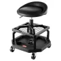 Rolling Shop Stool, Pneumatic Garage Seat/Work Stool with 300 lbs Capacity, Adjustable Height Roller Creeper Seat, 360° Swivel P