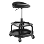 VEVOR Rolling Shop Stool, Pneumatic Garage Seat/Work Stool with 300 lbs Capacity, Adjustable Height Roller Creeper Seat, 360° Sw