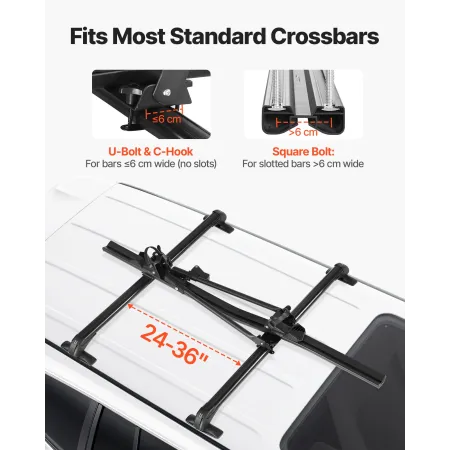 VEVOR Tagcykelstativ, 15 kg kapacitet, opretstående tagmonteret cykelstativ med sikkert låsesystem til de fleste standard