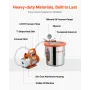 11.36 L Vacuum Chamber with Pump, 110 L/min, Stainless Steel, Degassing Chamber Kit, Single Stage Vacuum Pump, Tempered Glass Li