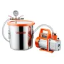 11.36 L Vacuum Chamber with Pump, 110 L/min, Stainless Steel, Degassing Chamber Kit, Single Stage Vacuum Pump, Tempered Glass Li