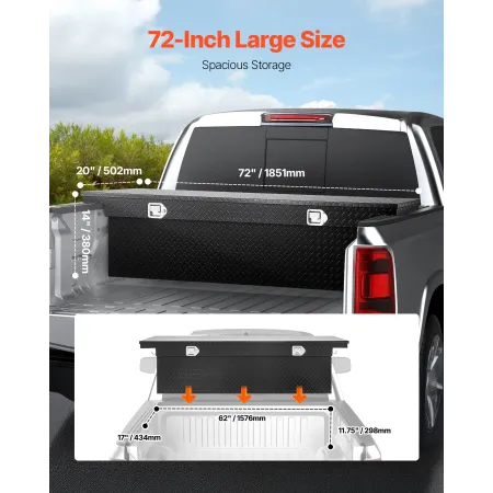 Crossover Truck Værktøjskasse, 72x20x14 In, Heavy Duty
