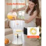 Beverage Dispenser, 13L Drink Dispenser for Parties, Plastic Juice Dispensers with No-Drip Spigot, Iced Tea Lemonade Juice Water