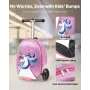 Ride-on Luggage, 20 L Capacity, 20 Inches Kids Scooter Suitcase with Flash PU Wheels, Adjustable Handle & TPR Non-Slip Grip, Fol