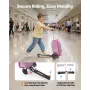 VEVOR Ride-on Luggage, 20 L Capacity, 20 Inches Kids Scooter Suitcase with Flash PU Wheels, Adjustable Handle & TPR Non-Slip Gri