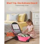 Ride-on Luggage, 20 L Capacity, 20 Inches Kids Scooter Suitcase with Flash PU Wheels, Adjustable Handle & TPR Non-Slip Grip, Fol