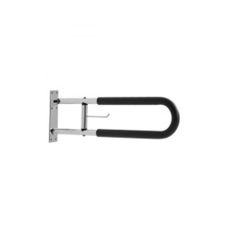 Folding Toilet Safety Rail 30 In 300 Lbs Load Capacity with Paper Holder